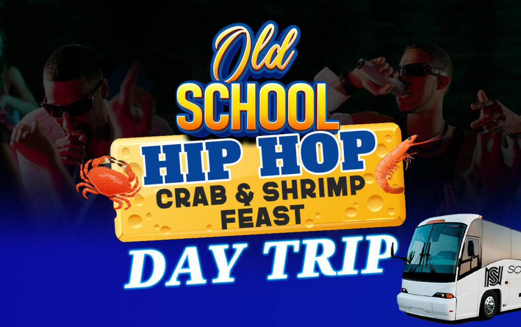 Go on an Old School Hip Hop crab & shrimp feast day trip this summer.