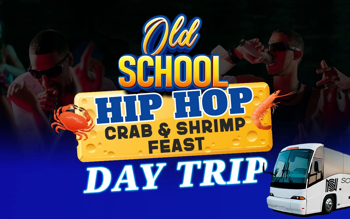 Go on an Old School Hip Hop crab & shrimp feast day trip this summer.